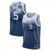 Män Minnesota Timberwolves Tröja Anthony Edwards 5 Nike 2023-24 City Edition Blå Swingman